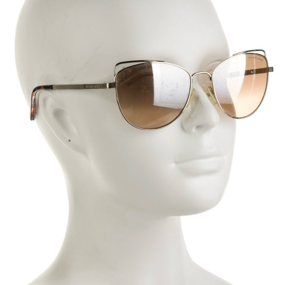 Michael Kors Gold and Brown Cat-Eye Sunglasses